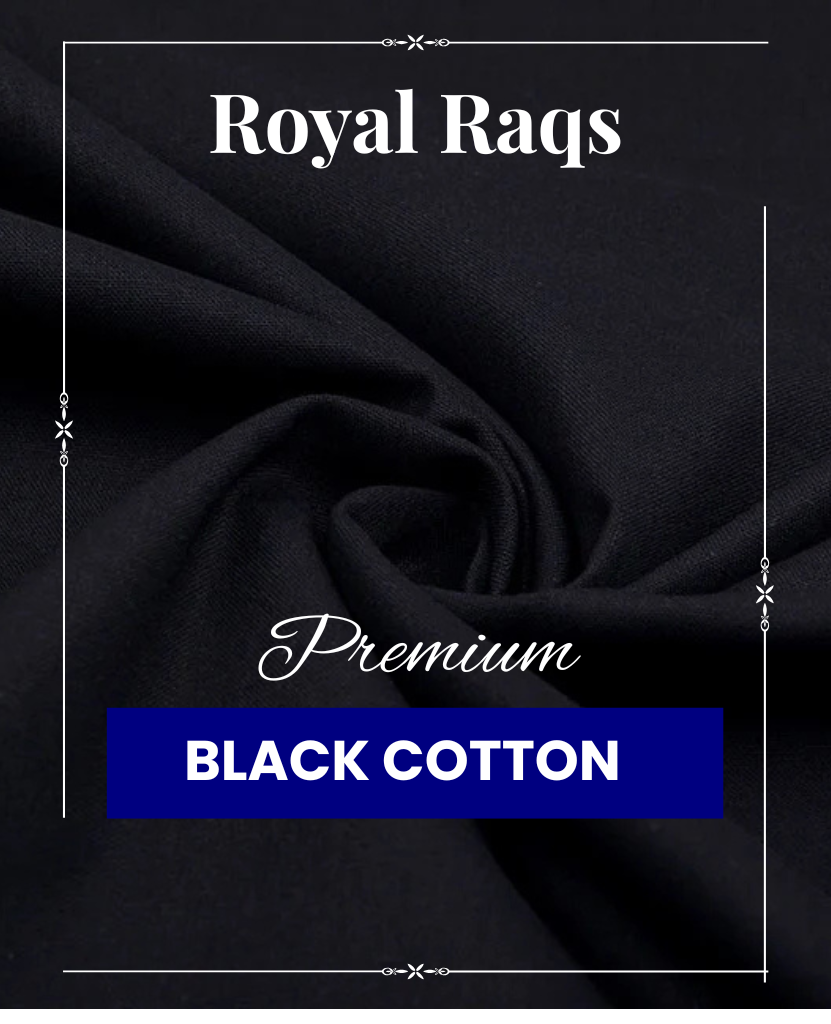 Black Cotton – Bold Simplicity with Breathable Comfort | Royal Raqs